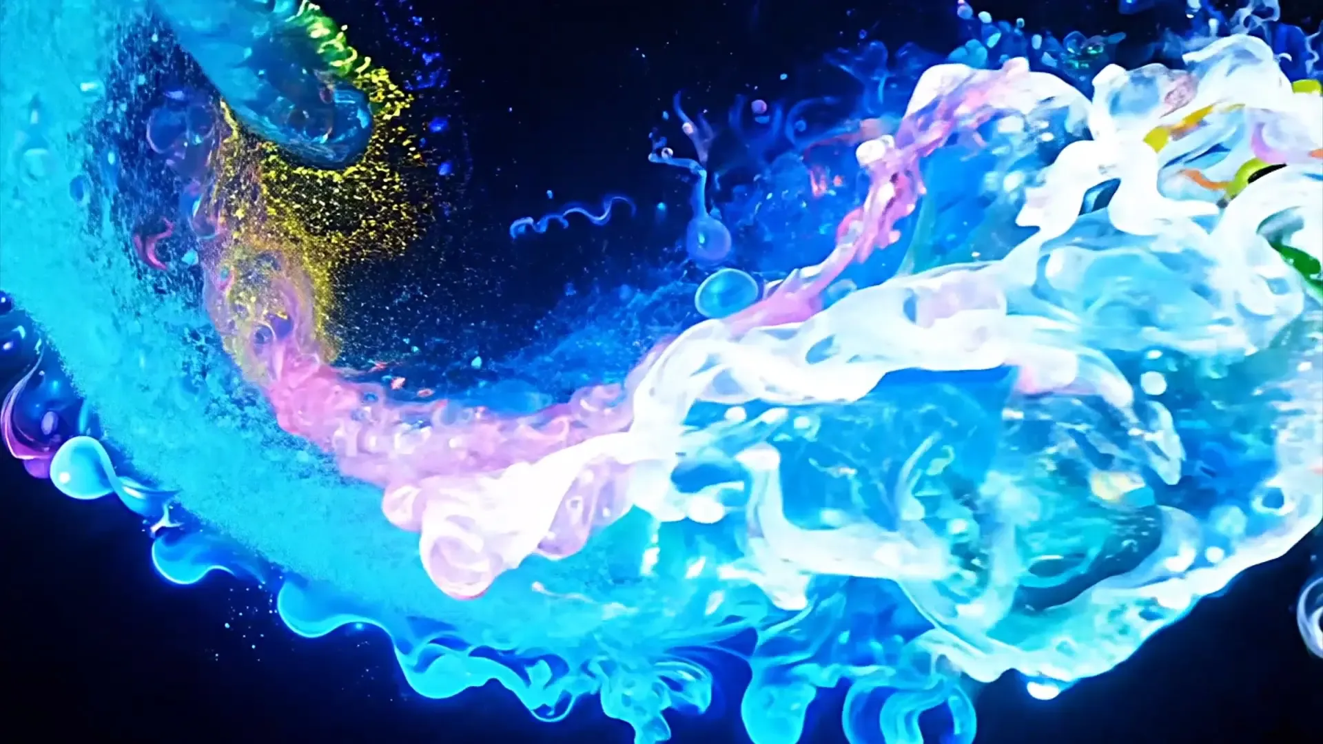 Colorful Liquid Ink Swirl Overlay for Artistic Title Animation